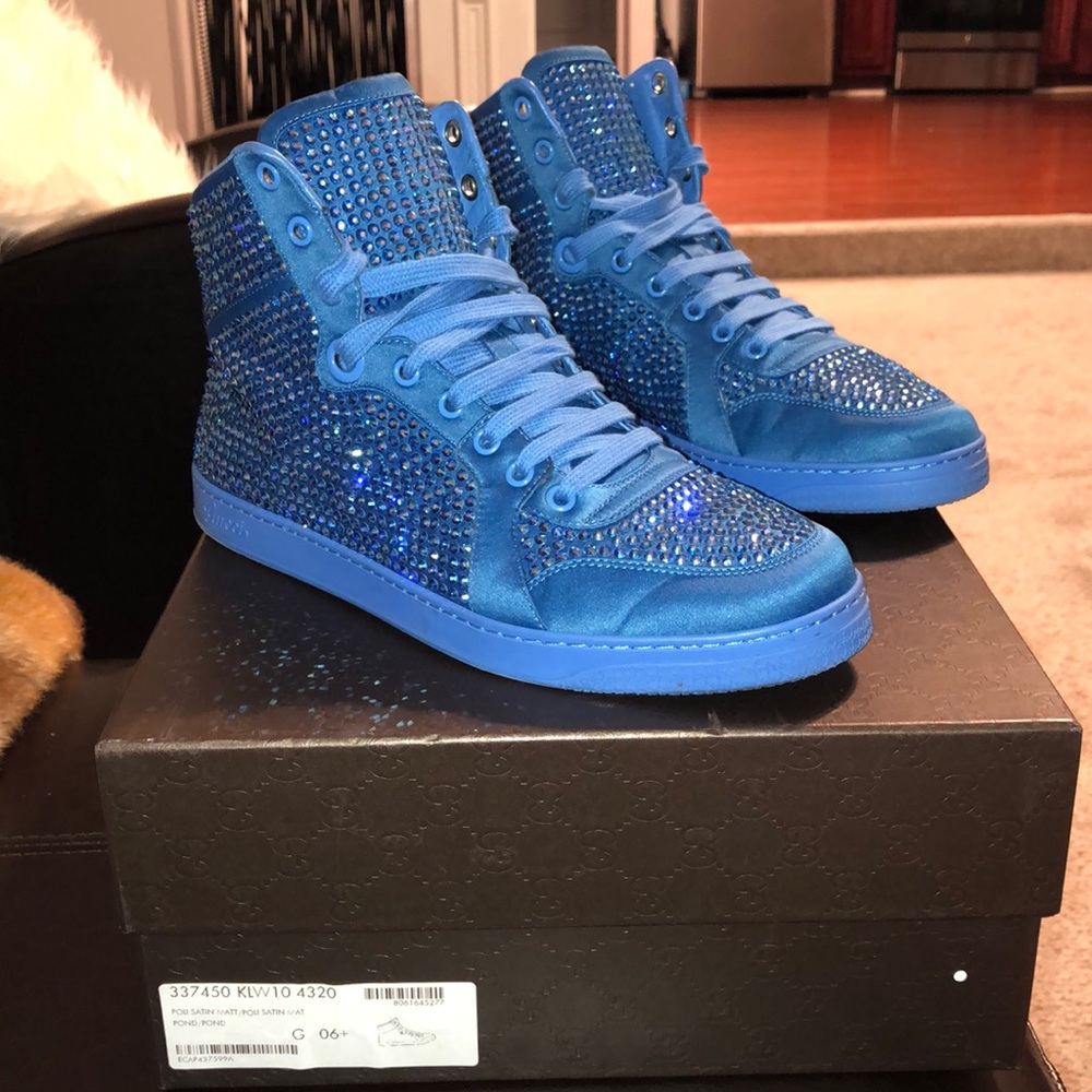 Gucci Rhinestone Hi Top Sneaker. Size 6 1/2